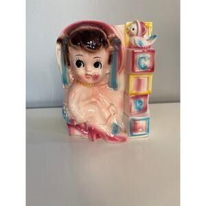 Vintage Ruben’s Baby Girl Planter High Heels 1960s Ceramic Planter Flower Vase